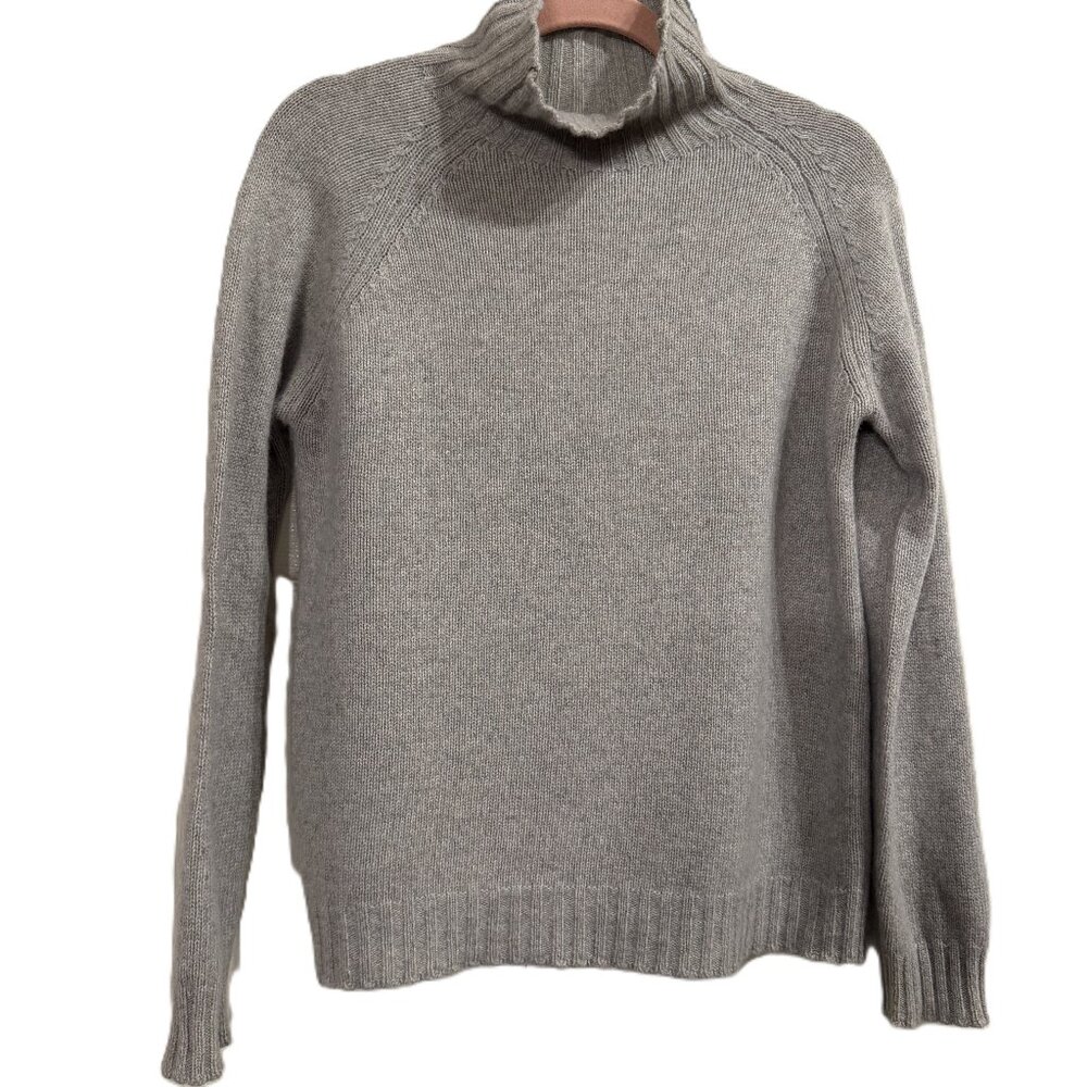 Bartolini Gray 100% Cashmere Turtleneck Sweater Size S Made in Italy - Picture 2 of 11